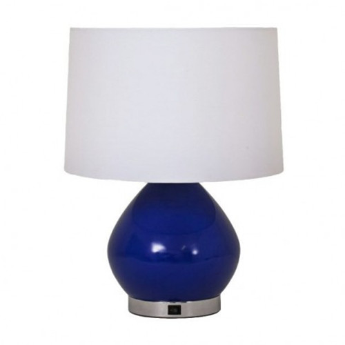 Navy blue ceramic table lamp