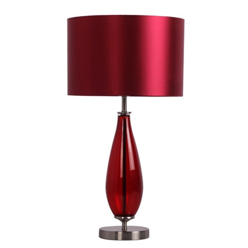 Ruby red glass table lamp