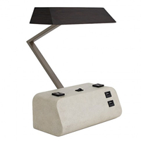 Grey concrete table lamp