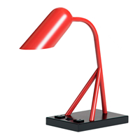 Hotel desk lamp with outlet