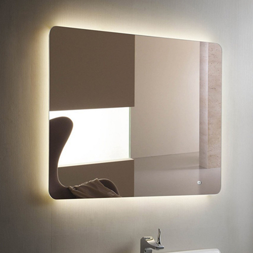 Backlit LED illuminated bathroom mirror