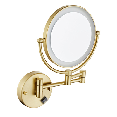 Gold lighted makeup mirror