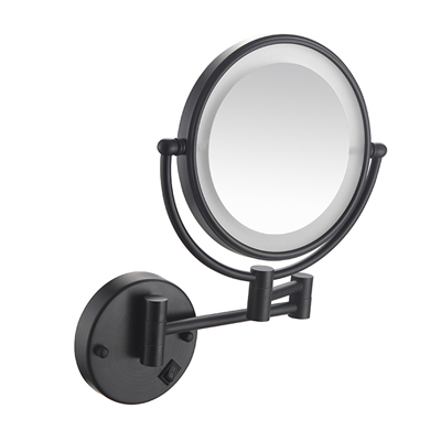 Black makeup mirror with lights