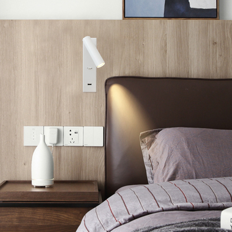 Bed reading lamp wall mounted