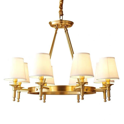 8 Light chandelier with fabric shades