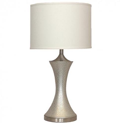 Hammered silver table lamp