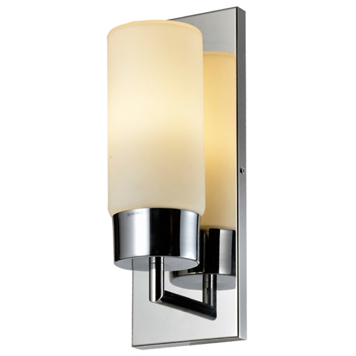 Wall sconce with frosted glass shade