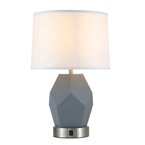 Resin table lamp with shade