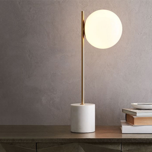 Modern brass and marble desk lamp