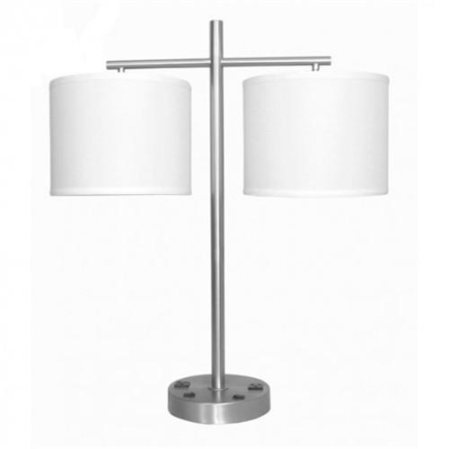 Nickel lamp double shade table lamp