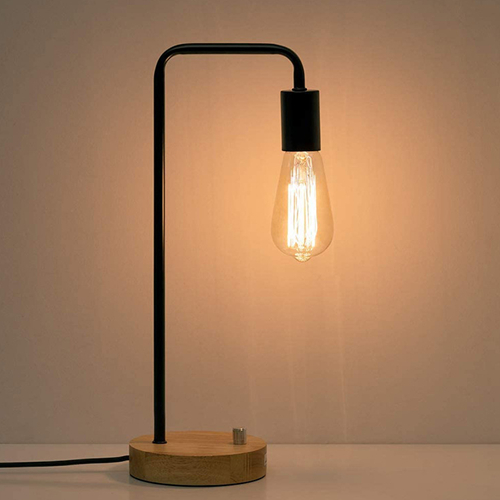 Industrial table lamp with dimmer