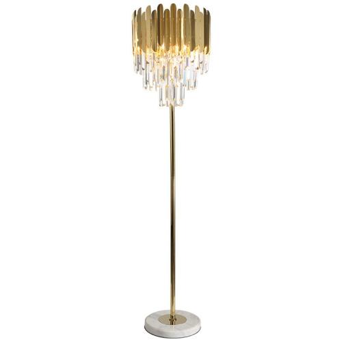 Gold crystal floor lamp