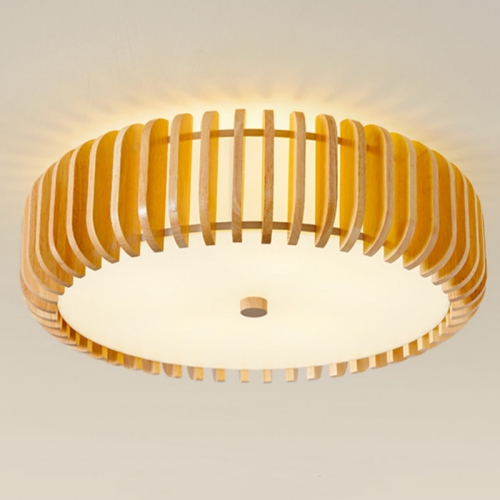 Modern wood flush mount ceiling light